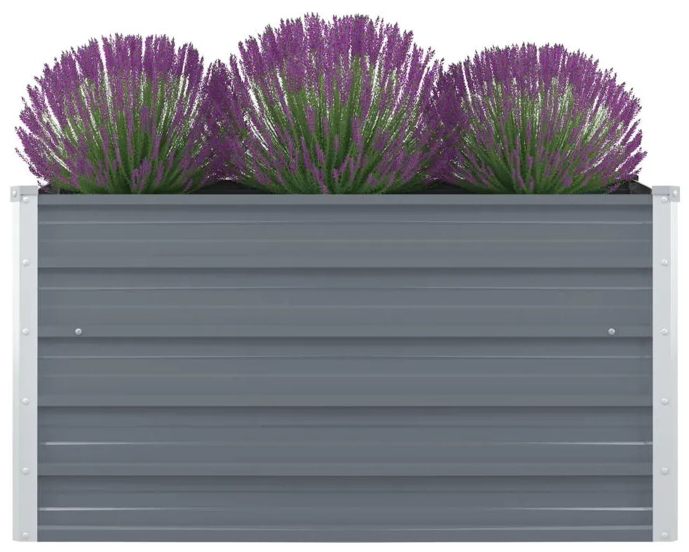47022 vidaXL Повдигната леха, 100x100x45 см, поцинкована стомана, сива