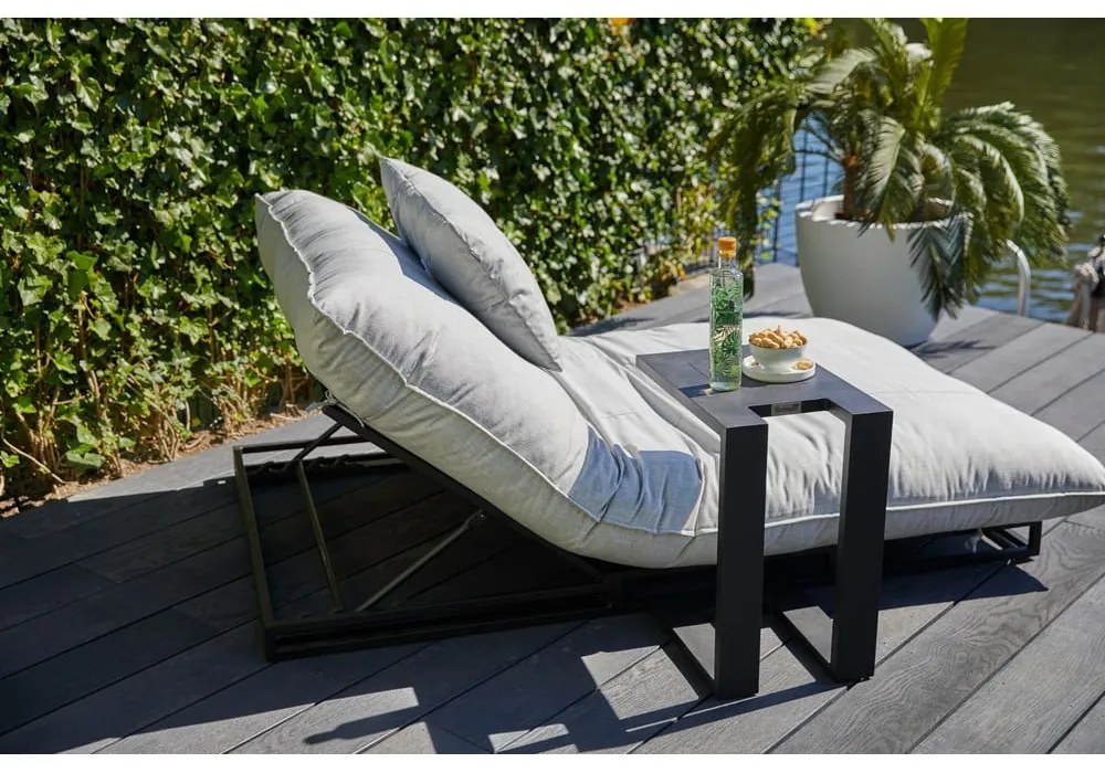 Черна градинска странична маса за шезлонг Tim - Hartman