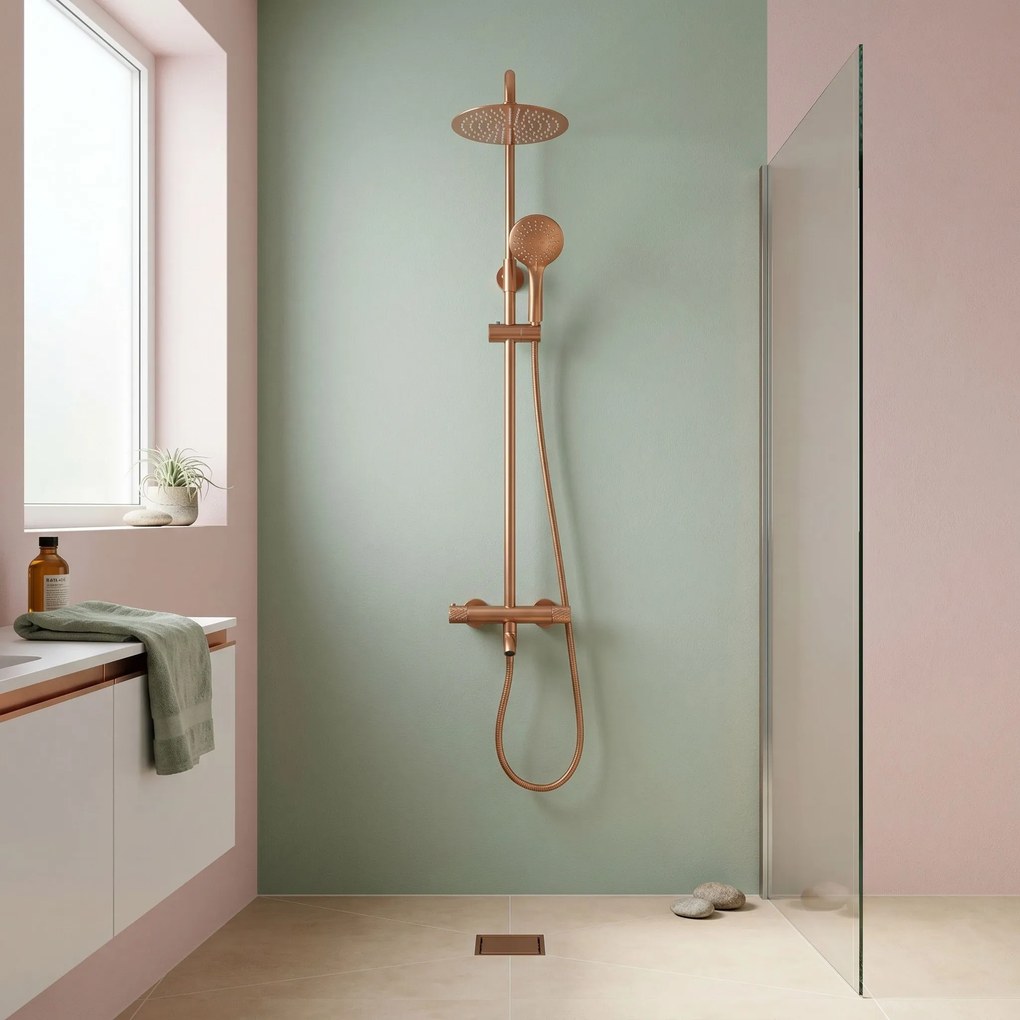Душ система с Термостат Rea Lungo Diamond Copper Brush