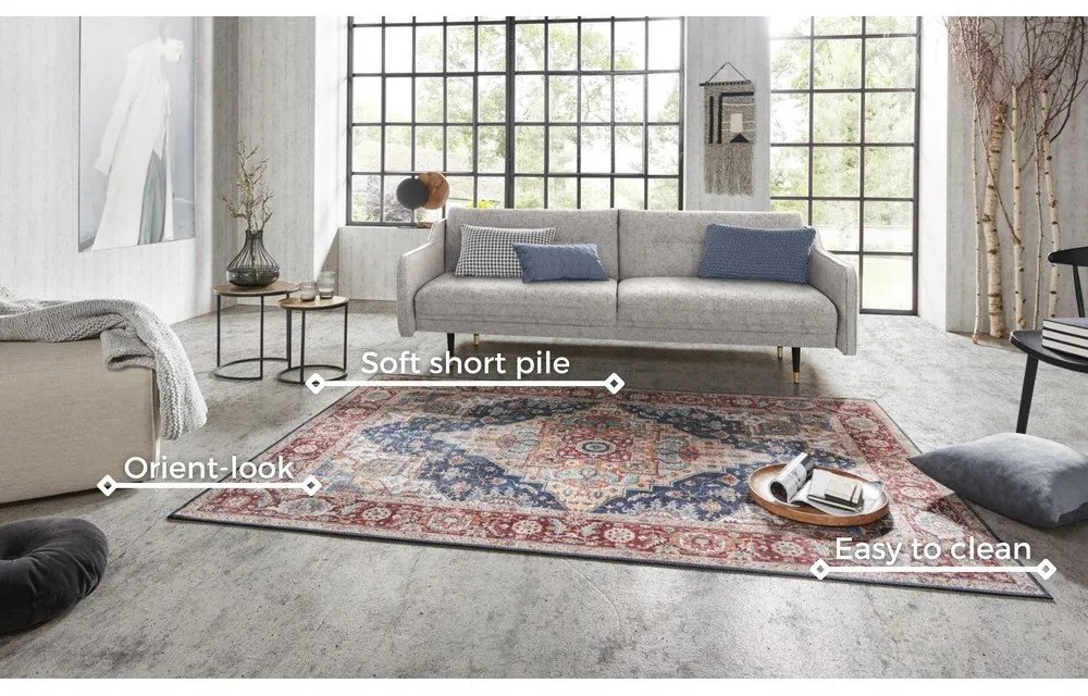 Тъмносиньо-червен килим , 200 x 290 cm Sylla - Nouristan