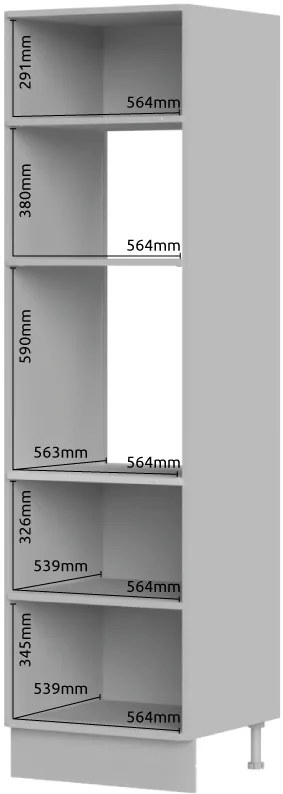 Висок подов шкаф за фурна Raval K21-60-RM-Fusiko dark - White glossy