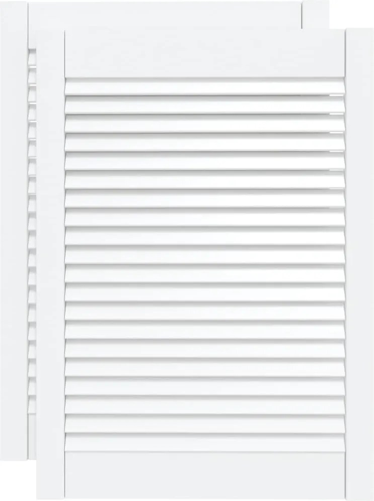 151164 vidaXL Врати за шкафове с решетен дизайн 2 бр бял 69x49,4 см бор масив