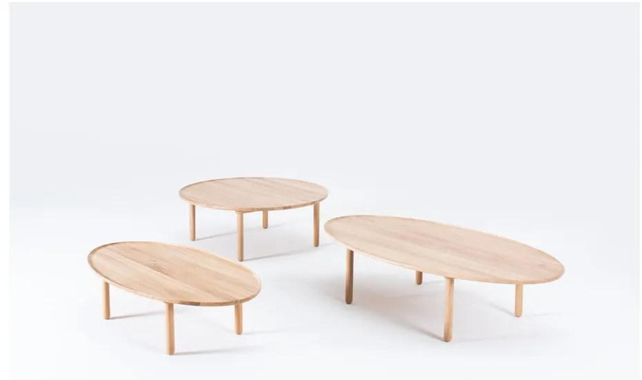 Кръгла масичка за кафе от дъбова дървесина в естествен цвят ø 100 cm Mu - Gazzda