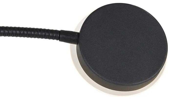 Модерна подова лампа черна с LED димер и рамо за четене - Strela