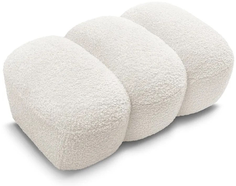 Бяла табуретка от прежда с примки от букле Hippolyte – Bobochic Paris