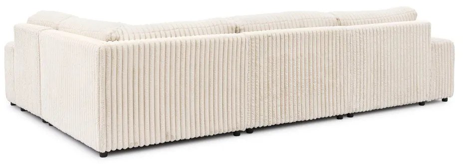 Кремав ъглов диван от рипсено кадифе (десен ъгъл/U форма) Justin – Ropez