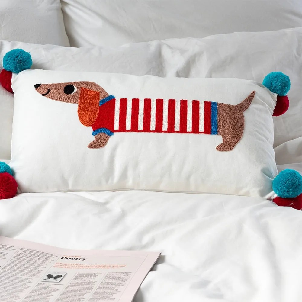 Детска възглавница със смес от памук 50x33 cm Sausage Dog – Rex London