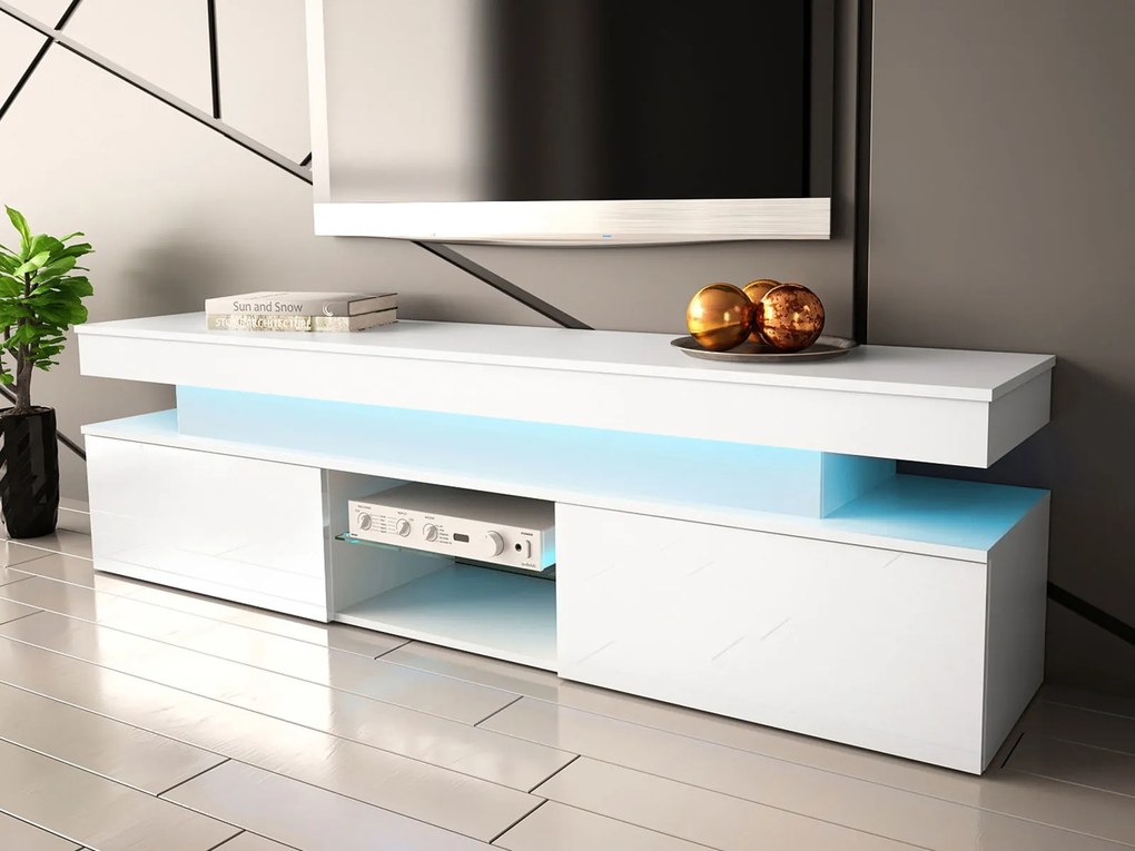 TV шкаф Glossa 2D 190 със LED-Leuko Gualistero
