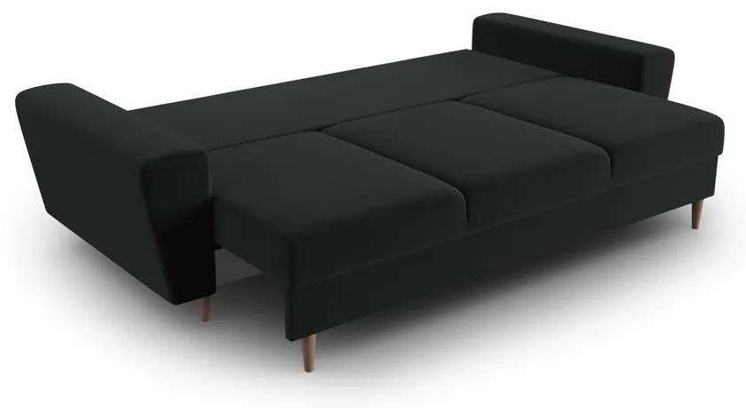 Черен кадифен разтегателен диван с място за съхранение 235 cm Kyoto – Cosmopolitan Design