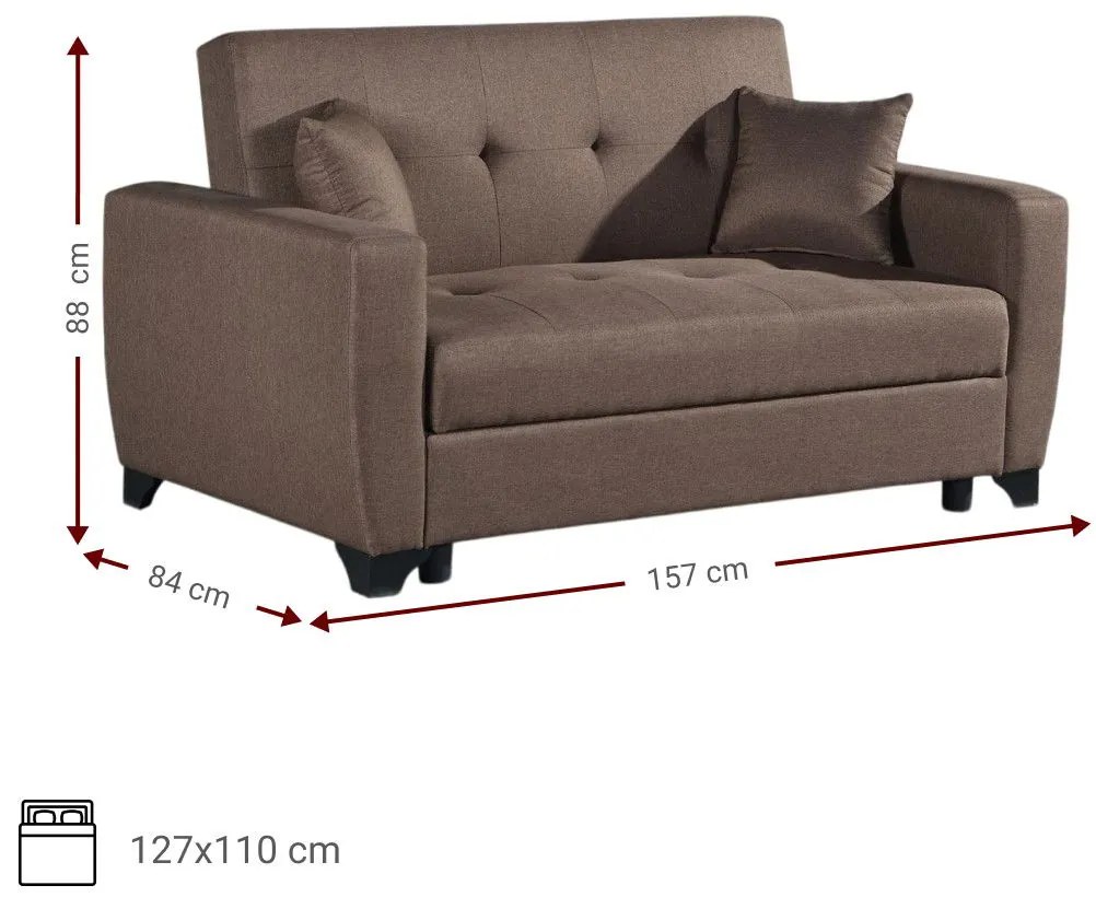 Разтегателен диван Baron 2seater-кафяво