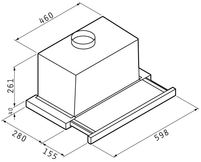 Абсорбатор Pyramis плъзгащ 60cm Essential-Inox