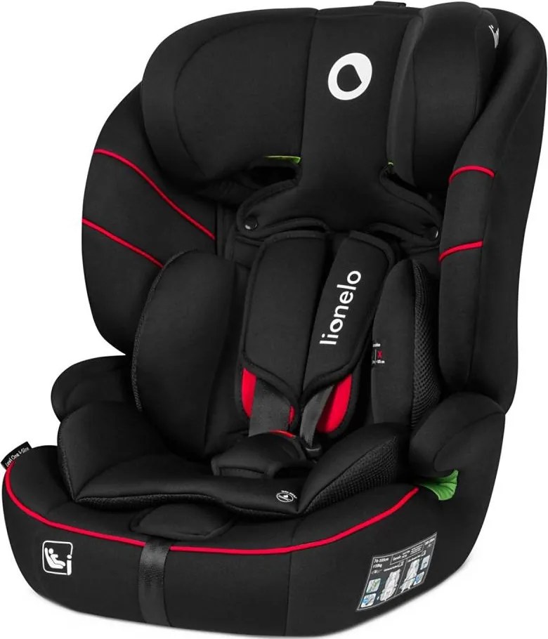 Lionelo - Столче за кола LEVI i-Size 76-150 см Спортно черно