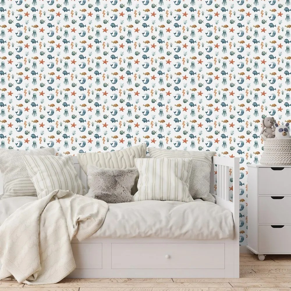 Тапет – Морски свят в пастелни цветове