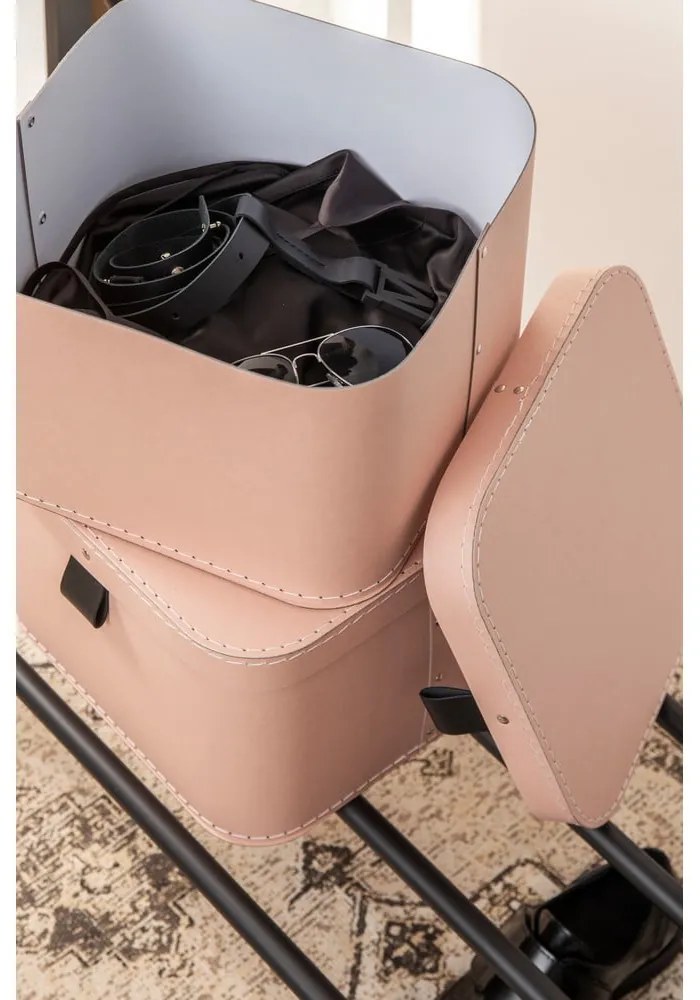 Розови картонени кутии за съхранение в комплект 2 бр. с капаци 28,5x28,5x19,5 cm Ludvig Paper Laminate – Bigso