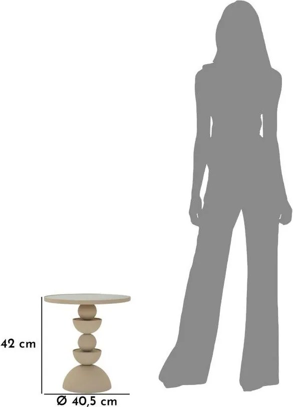 Кръгла странична масичка със стъклен плот ø 40,5 cm Dune – Mauro Ferretti