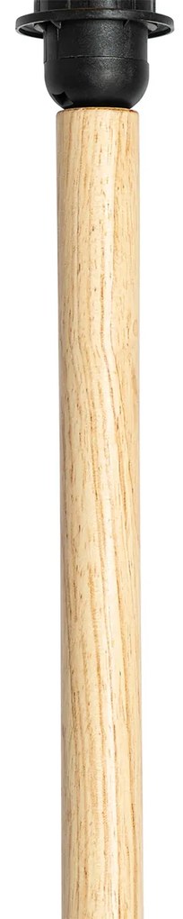 Дървена подова лампа с велурен абажур, дизайн на листа и златно покритие - Mels