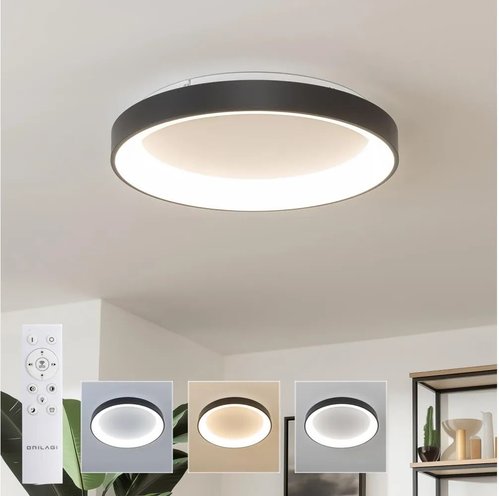 Brilagi - димируем LED плафон FALCON II LED/99W/230V Ø 60 cm черен +ДУ