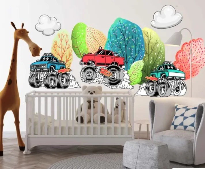 Цветни стикери за стена за любителите на офроуда - автомобили 4х4 Šírka: 60 cm | Dĺžka: 120 cm