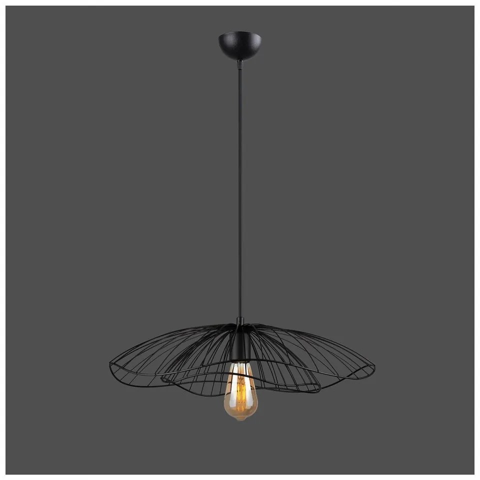 Черно висящо осветително тяло, височина 111 cm Root - Squid Lighting