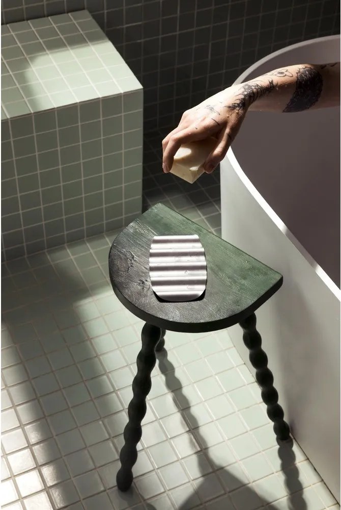 Сапунерка от неръждаема стомана в сребрист цвят Olbi – noo.ma