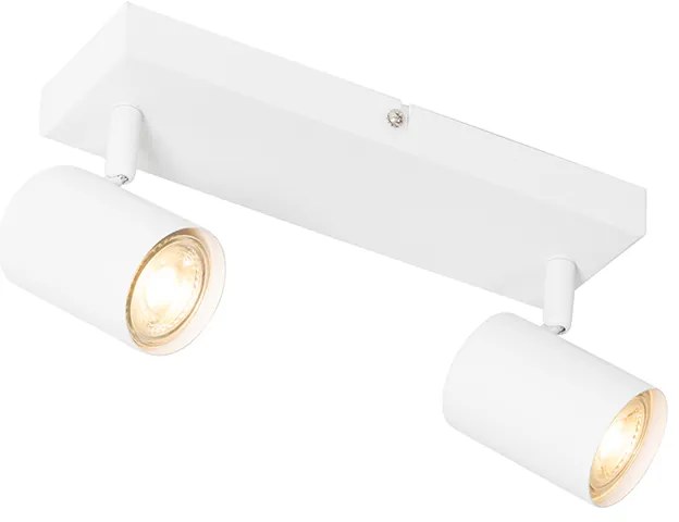 Модерна таванна лампа бяла 2-лампи регулируема правоъгълна - Jeana