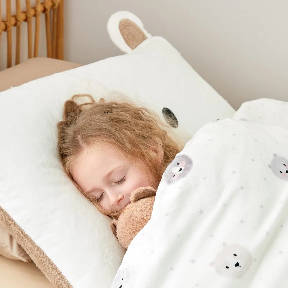 Кафяво-кремаво двойно детско спално бельо от микроплюш 200x200 cm Cosy Bear – Catherine Lansfield