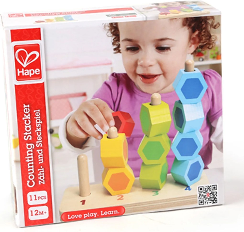 Hape - Разноцветни дървени форми за нанизване