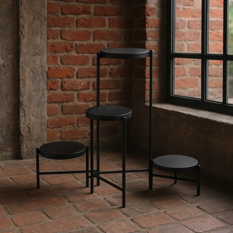 Метална стойка за цветя - 4 нива