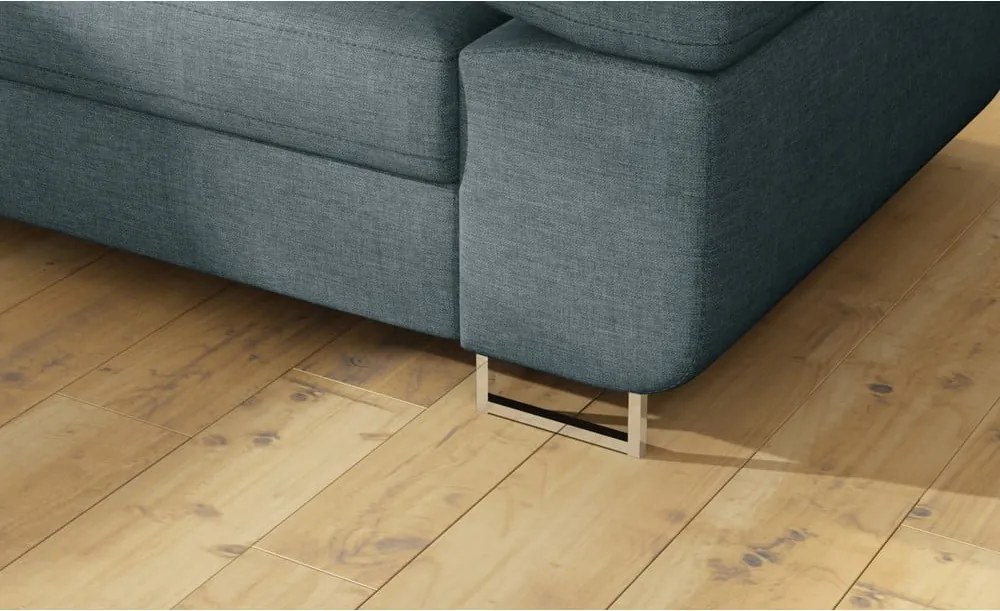 Син разтегателен ъглов диван с място за съхранение (ляв ъгъл L форма) Anton – ELTAP