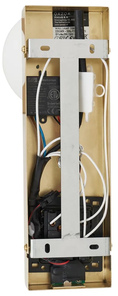 Модерна месингова стенна лампа с 2 светлини, регулируема с USB-C порт - Lesly