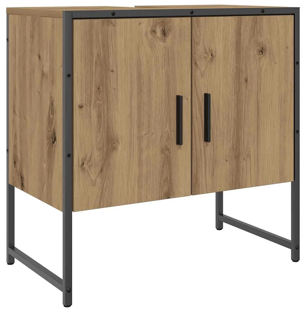 857703 vidaXL Шкаф за мивка за баня, дъб артизан, 60x33x60см, инженерно дърво