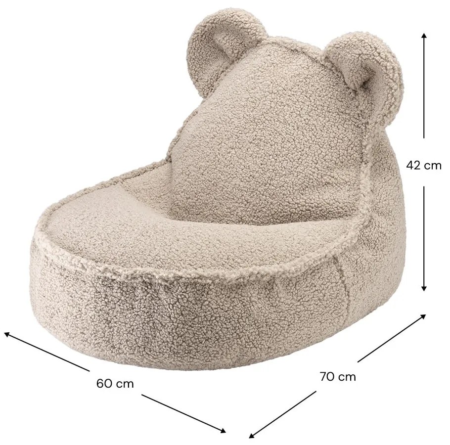 Светлокафяв детски пуф от букле Bear – Wigiwama