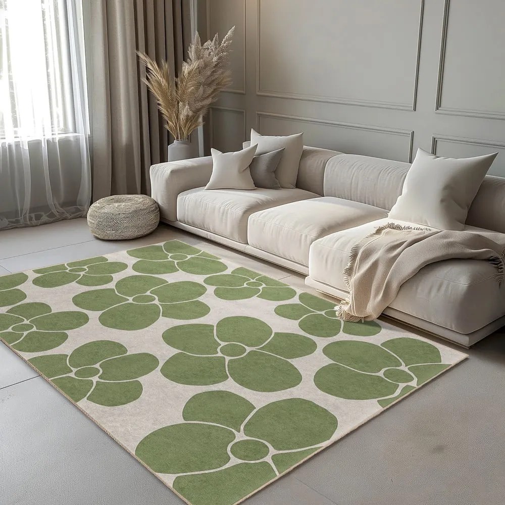 Зелен килим подходящ за пране 120x180 cm Green Meadow – Mila Home