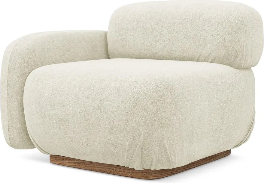 Кремав модул за диван от букле (ляв ъгъл) Ailani – Makamii