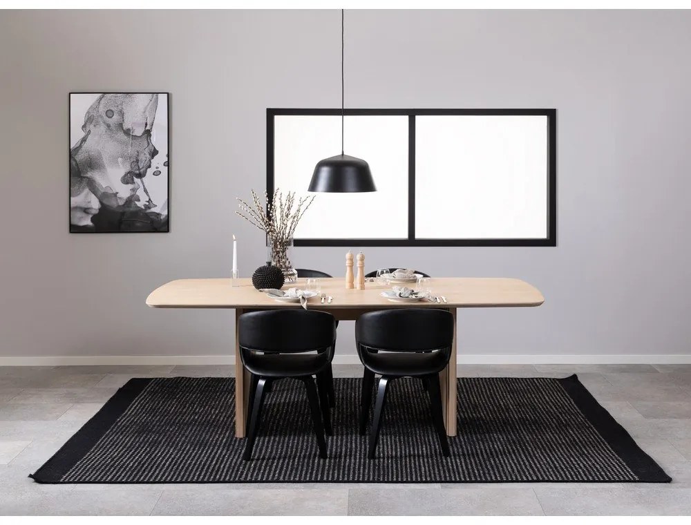 Бяла трапезна маса от дъб 105x220 cm Christo – Actona