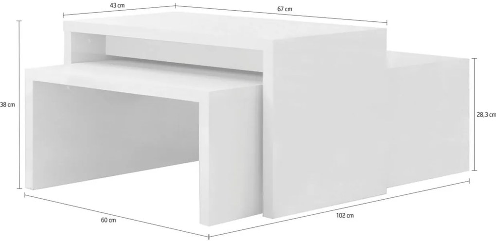 Холна маса Realm plus-бял