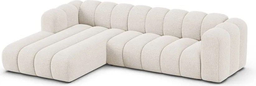 Кремав шенилов ъглов диван (ляв ъгъл) Lupine – Micadoni