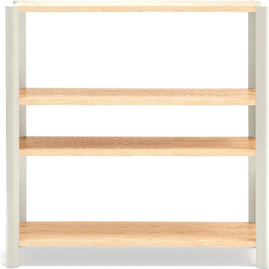 Кремав/в светло естествен цвят стелаж от декор от дъб 126x128x43 cm Bona – Teulat