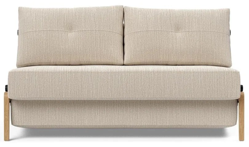 Бежов разтегателен диван, 96 x 147 cm Innovation Cubed Wood Linen Sand Grey