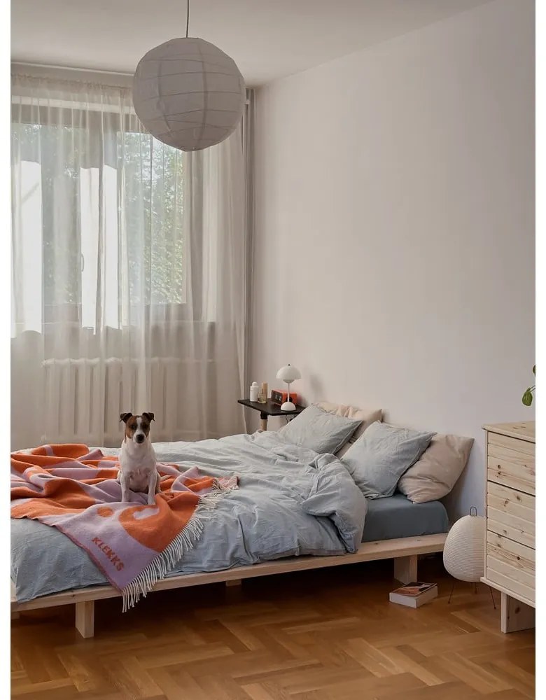 Двойно легло от борова дървесина с решетка 180x200 cm Japan - Karup Design