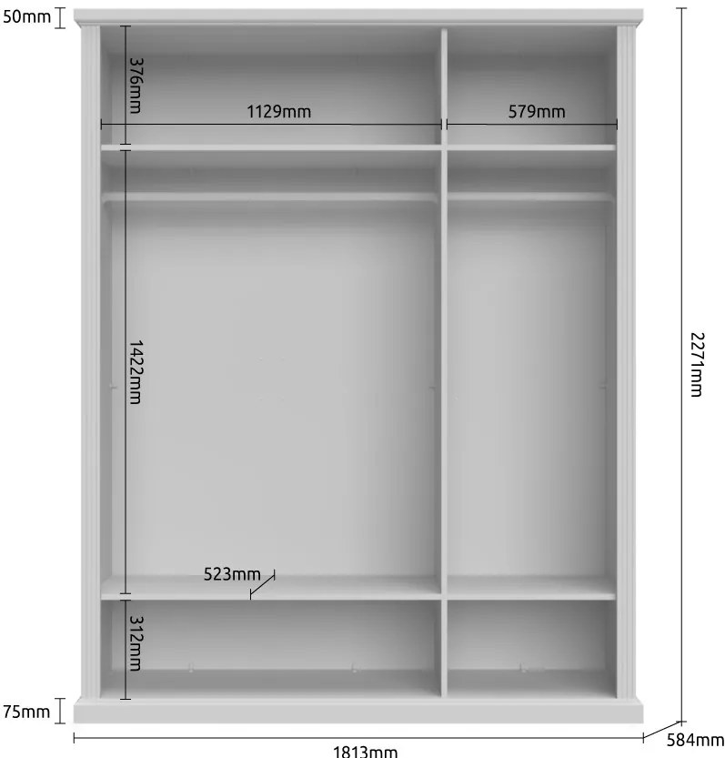 Гардероб 3-врата Tahoma 3D-White