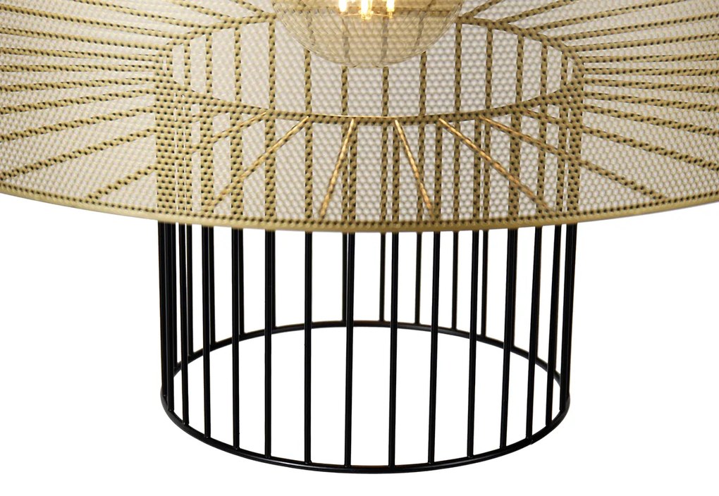 Интелигентен висящ аплик златен с черен 50 см с Wi-Fi G95 - Tess