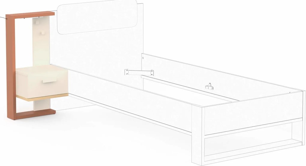 Нощно шкафче Camilla-Terracotta