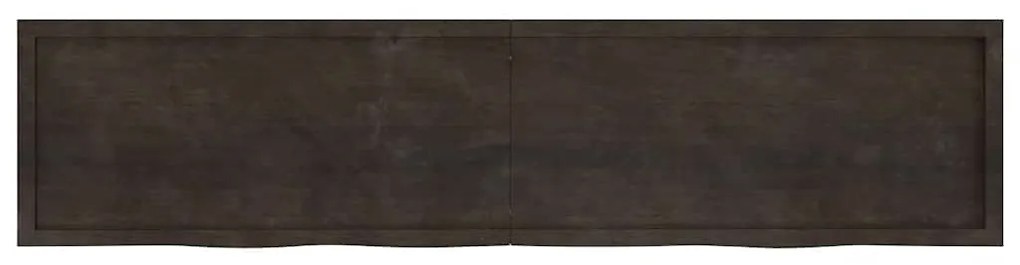 3156467 vidaXL Плот за маса тъмнокафяв 220x50x(2-6) см обработен масивен дъб
