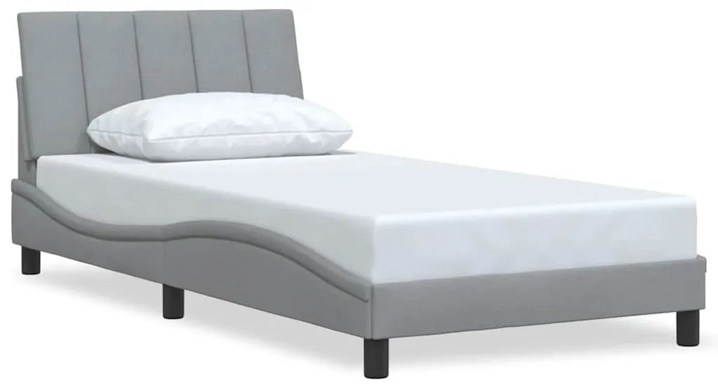 3310370 vidaXL Рамка за легло без матрак Hanko, светлосива, 100x200 см, плат