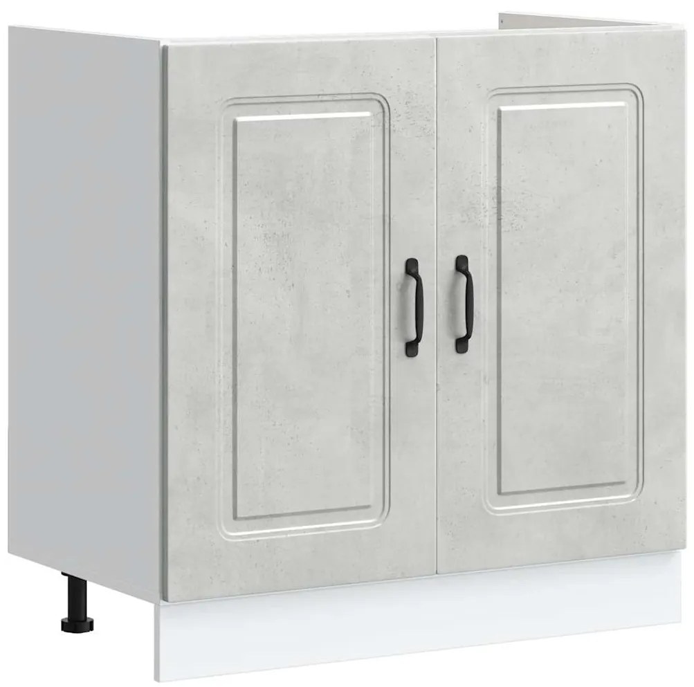 853451 vidaXL Шкаф за мивка, Kalmar, бетонно сив 80x46x81,5см инженерно дърво