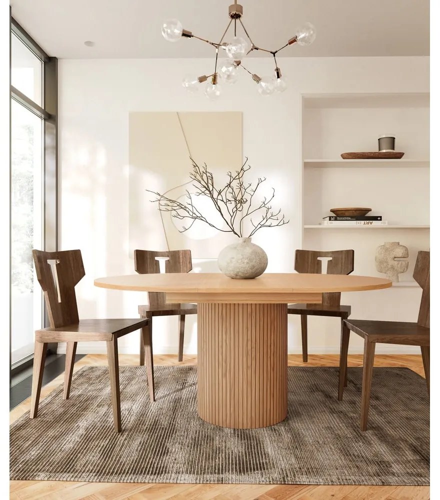 Кръгла сгъваема маса за хранене от дъб ø 115 cm Malaga - Bonami Selection