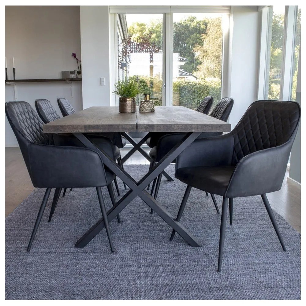 Тъмносиви тапицирани трапезни столове в комплект с подлакътници 2 бр. Harbo – House Nordic