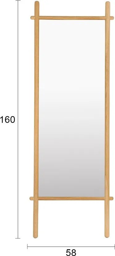 Стоящо огледало масивно дърво 58x160 cm Solene – White Label