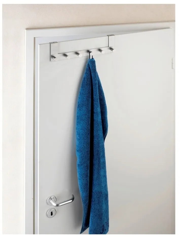 Сребриста матова закачалка за врата с 6 кукички Celano - Wenko